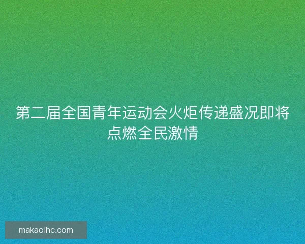 第二届全国青年运动会火炬传递盛况即将点燃全民激情