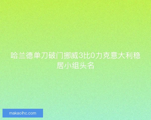 哈兰德单刀破门挪威3比0力克意大利稳居小组头名